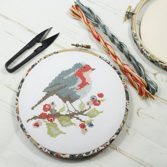 Stitchkits Crafts Robin and Berries Cross Stitch Kit