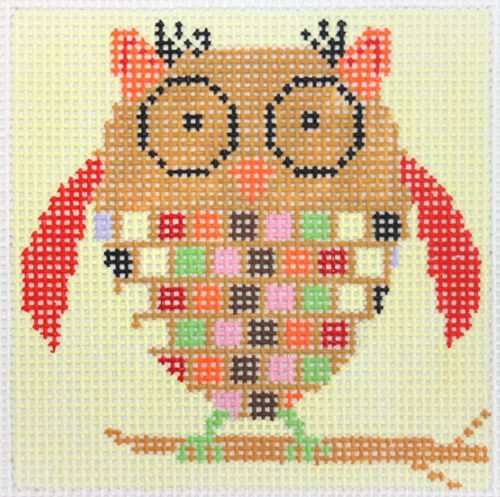 Birds of a Feather Brown Owl Needlepoint Canvas
