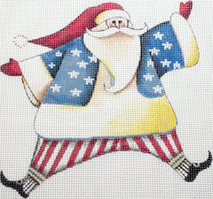 Painted Pony Designs Patriotic Santa Needlepoint Canvas