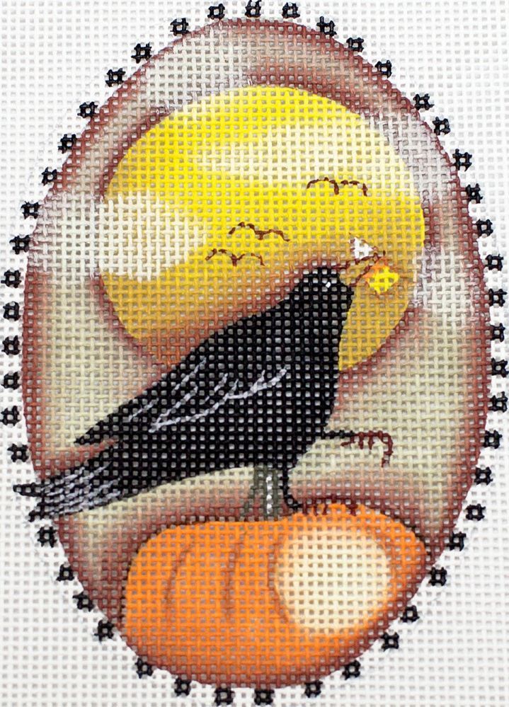 Painted Pony Designs Moon Crow Needlepoint Canvas