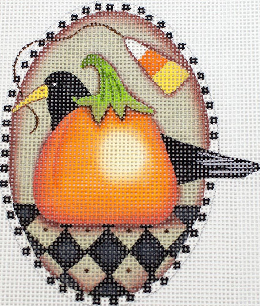 Painted Pony Designs Pumpkin Crow Needlepoint Canvas