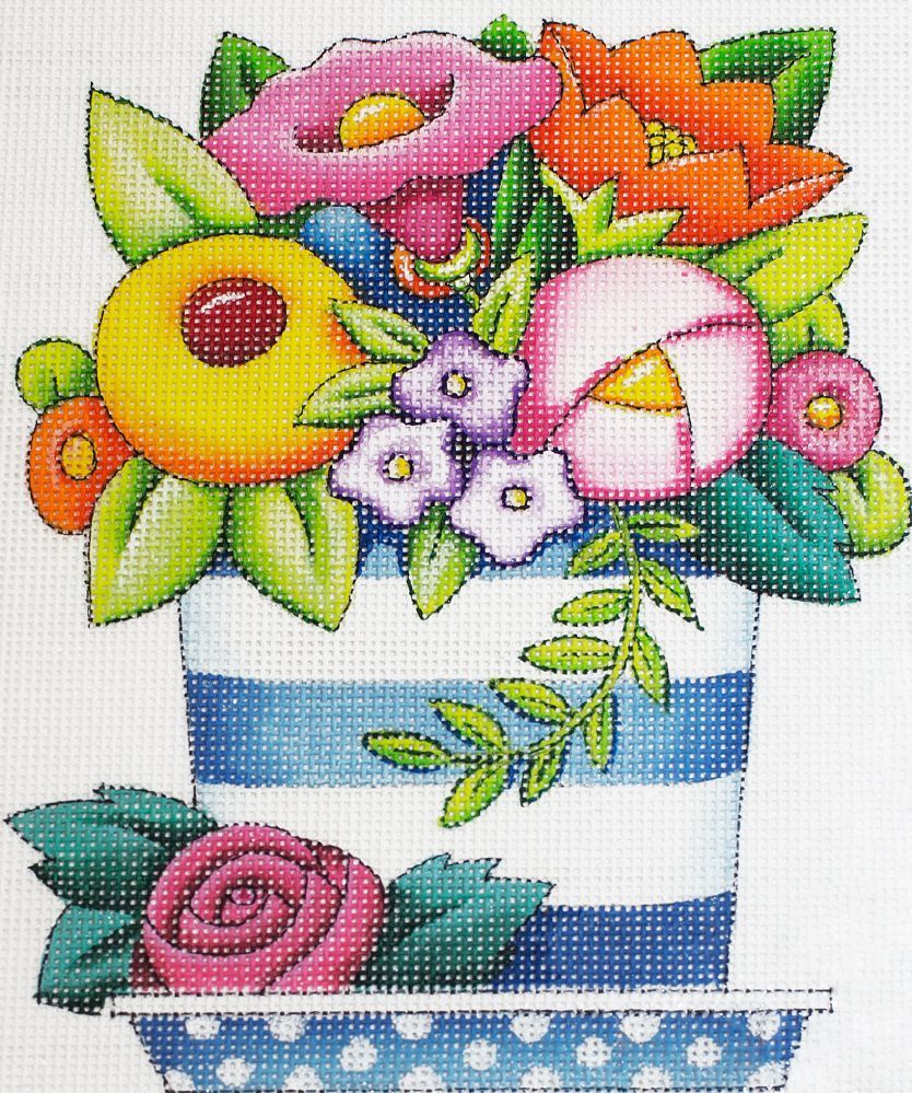 Painted Pony Designs Little Flower Pot Needlepoint Canvas