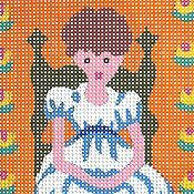 Barbara Russell Rita's girl on chair Needlepoint Canvas