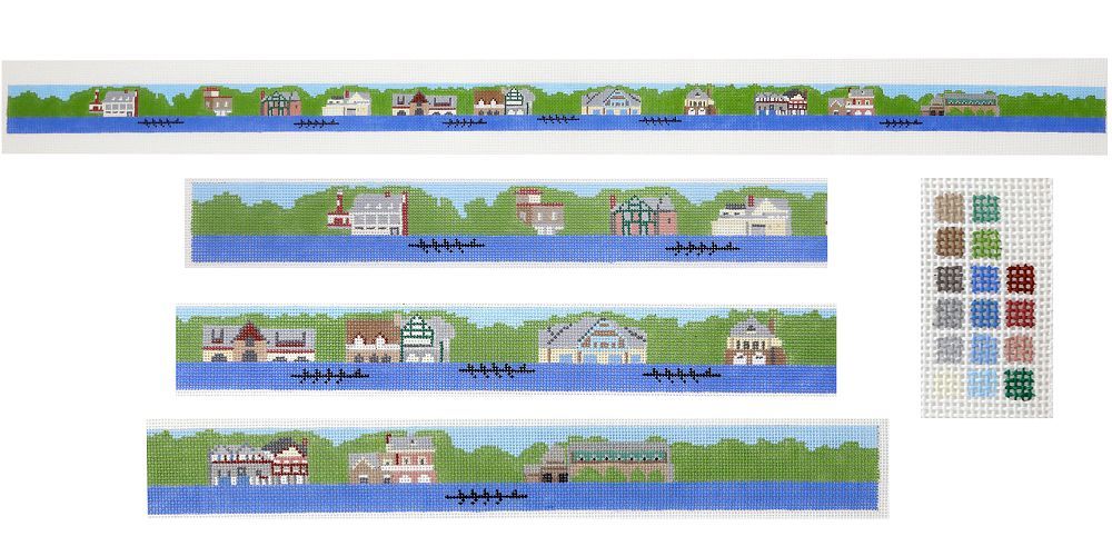 Rittenhouse Needlepoint Boathouse Row Belt Philadelphia Needlepoint Canvas