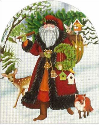 Melissa Shirley Designs Wildwood Santa Dome Needlepoint Canvas