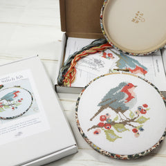 Stitchkits Crafts Robin and Berries Cross Stitch Kit