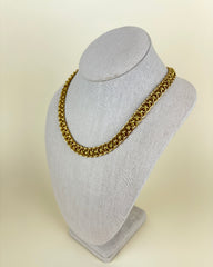 Vintage 18k Gold Mesh Necklace with Floral Detail