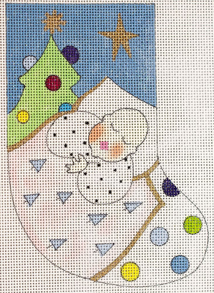 Fresh Mesh Sleeping Baby's 1st Christmas Mini Stocking Needlepoint Canvas