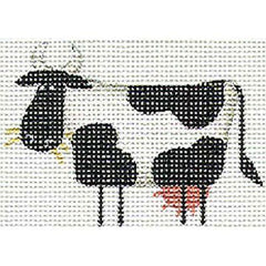 Rebecca Wood Designs Cow Left Mini Needlepoint Canvas