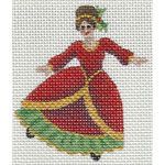 Rebecca Wood Designs Dancing Lady Mini Needlepoint Canvas