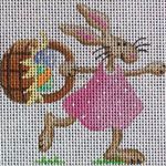 Rebecca Wood Designs Pink Bunny Needlepoint Canvas