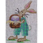 Rebecca Wood Designs Blue Bunny Needlepoint Canvas