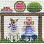 Rebecca Wood Designs Watermelon Bust Needlepoint Canvas