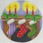 Rebecca Wood Designs Stockings on the hearth Needlepoint Canvas