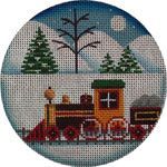 Rebecca Wood Designs Christmas Train Needlepoint Canvas