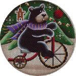 Rebecca Wood Designs Cycle Bear Needlepoint Canvas