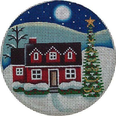 Rebecca Wood Designs Red Cottage Needlepoint Canvas