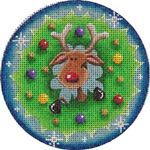 Rebecca Wood Designs Wreath around Ruday Needlepoint Canvas