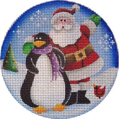 Rebecca Wood Designs Santa's Penguins Needlepoint Canvas