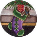 Rebecca Wood Designs Teddy Stocking Needlepoint Canvas