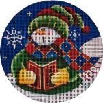 Rebecca Wood Designs Green Caroler Needlepoint Canvas