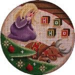 Rebecca Wood Designs Girl and Deer Needlepoint Canvas