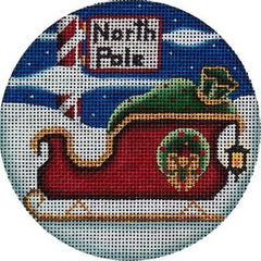 Rebecca Wood Designs Santa's Sleigh Needlepoint Canvas