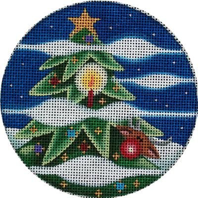 Rebecca Wood Designs Foggy Tree Needlepoint Canvas