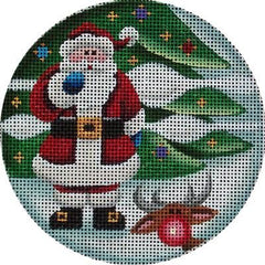 Rebecca Wood Designs Santa & Rudolph Needlepoint Canvas