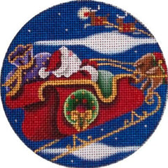 Rebecca Wood Designs Santa in the Sky Needlepoint Canvas