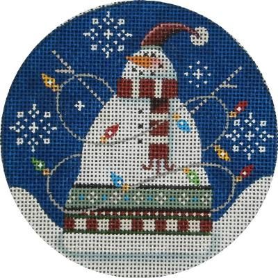 Rebecca Wood Designs Glitzy Snowman Needlepoint Canvas