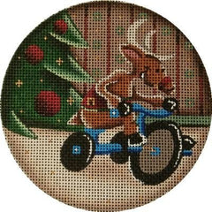 Rebecca Wood Designs Zippy Reindeer Needlepoint Canvas