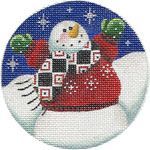Rebecca Wood Designs Snowman Hurrah Needlepoint Canvas