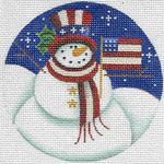 Rebecca Wood Designs Patriotic Snowman Needlepoint Canvas