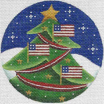 Rebecca Wood Designs Flag Tree Needlepoint Canvas