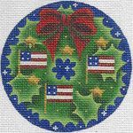 Rebecca Wood Designs Flag Wreath Needlepoint Canvas