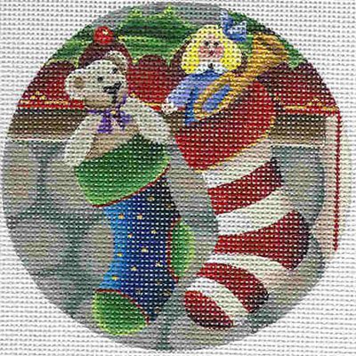 Rebecca Wood Designs Hearth Stockings Needlepoint Canvas