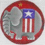 Rebecca Wood Designs Patriotic Elephant Needlepoint Canvas