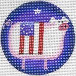 Rebecca Wood Designs Patriotic Pig Needlepoint Canvas
