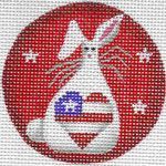 Rebecca Wood Designs Patriotic Bunny Needlepoint Canvas