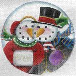 Rebecca Wood Designs Snowman Cuddle Needlepoint Canvas