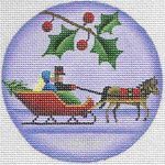 Rebecca Wood Designs Red Sleigh Needlepoint Canvas