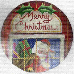 Rebecca Wood Designs Window Santa Needlepoint Canvas