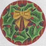 Rebecca Wood Designs Holly Wreath Needlepoint Canvas