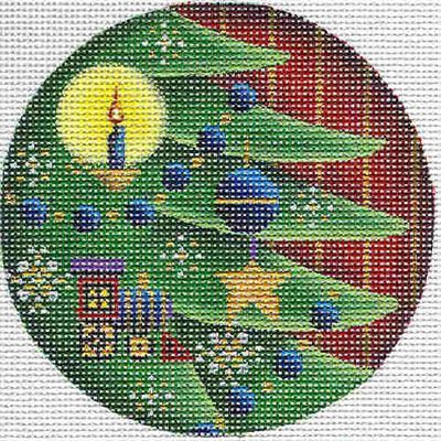 Rebecca Wood Designs Train Candle Tree Needlepoint Canvas