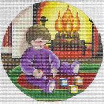 Rebecca Wood Designs Blocks by the Fire Needlepoint Canvas