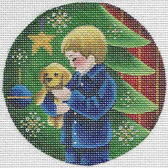 Rebecca Wood Designs Puppy Christmas Needlepoint Canvas