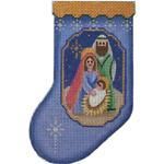 Rebecca Wood Designs Nativity Mini Sock Needlepoint Canvas