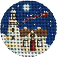 Rebecca Wood Designs Blue Lighthouse Orn. Needlepoint Canvas