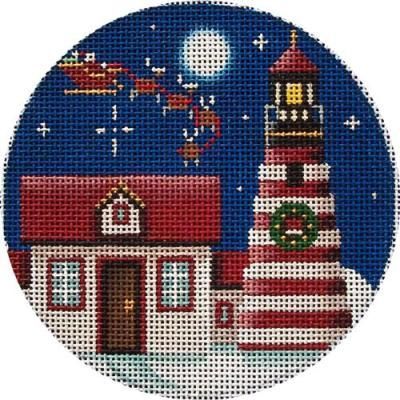 Rebecca Wood Designs Red Lighthouse Orn. Needlepoint Canvas